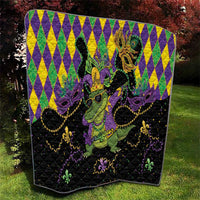 Mardi Gras Alligator Quilt Mardigator On Tuesdays We Wear Beads - Wonder Print Shop
