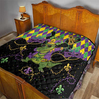 Mardi Gras Alligator Quilt Mardigator On Tuesdays We Wear Beads - Wonder Print Shop