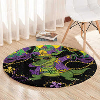 Mardi Gras Alligator Round Carpet Mardigator On Tuesdays We Wear Beads - Wonder Print Shop