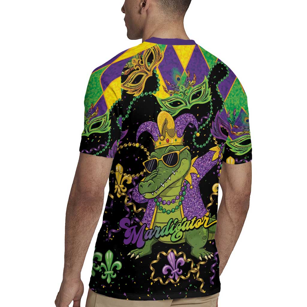 Mardi Gras Alligator Rugby Jersey Mardigator On Tuesdays We Wear Beads - Wonder Print Shop