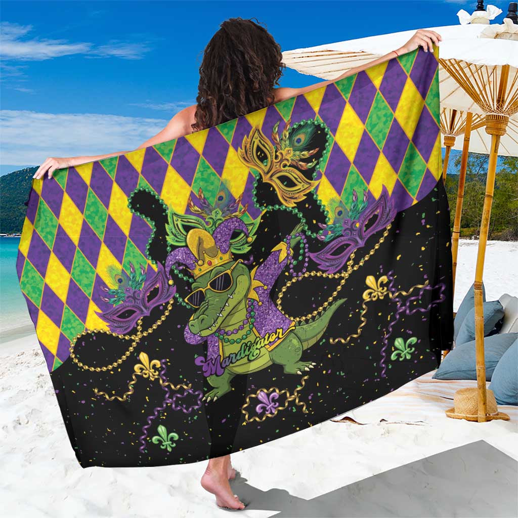 Mardi Gras Alligator Sarong Mardigator On Tuesdays We Wear Beads - Wonder Print Shop