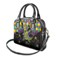 Mardi Gras Alligator Shoulder Handbag Mardigator On Tuesdays We Wear Beads - Wonder Print Shop