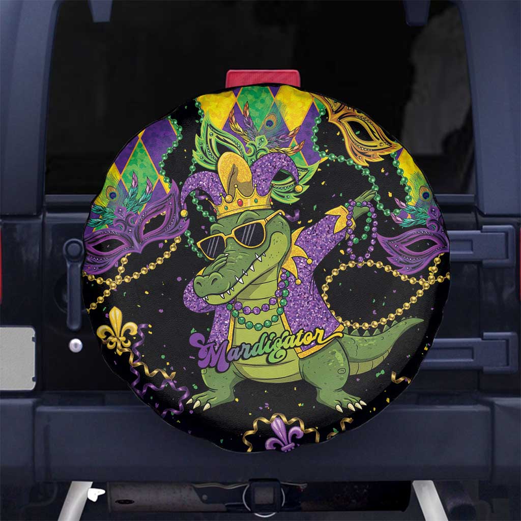 Mardi Gras Alligator Spare Tire Cover Mardigator On Tuesdays We Wear Beads - Wonder Print Shop