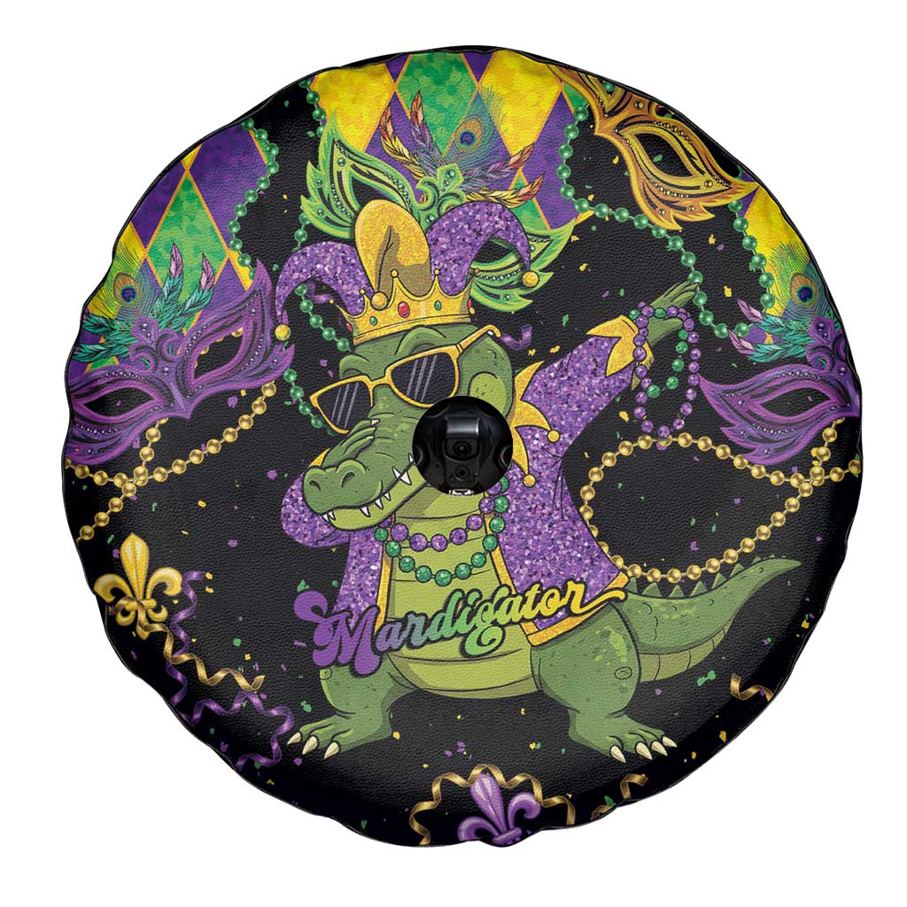 Mardi Gras Alligator Spare Tire Cover Mardigator On Tuesdays We Wear Beads - Wonder Print Shop