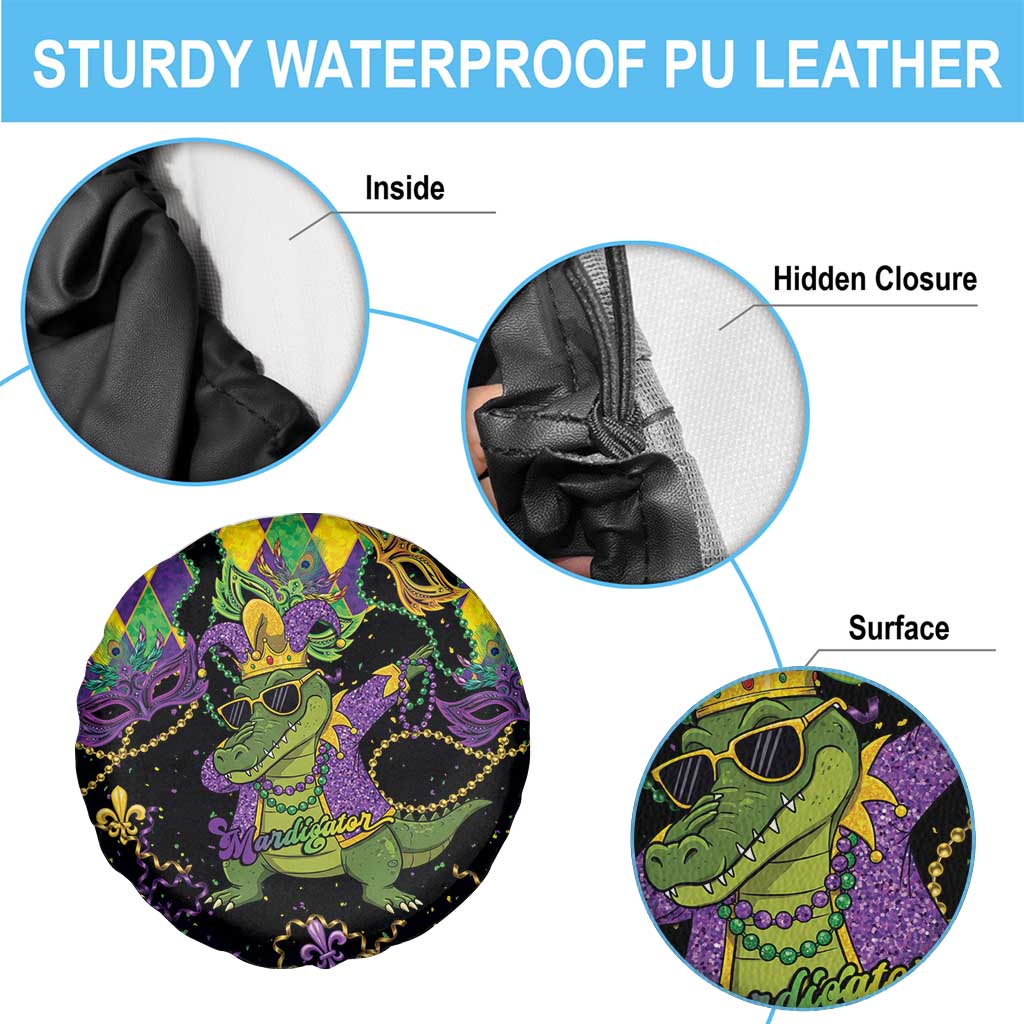 Mardi Gras Alligator Spare Tire Cover Mardigator On Tuesdays We Wear Beads - Wonder Print Shop