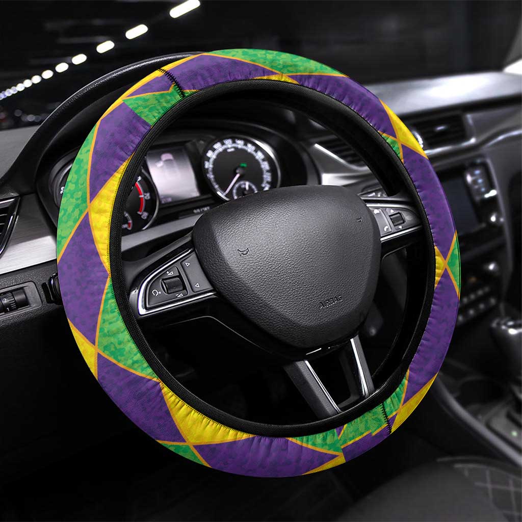 Mardi Gras Alligator Steering Wheel Cover Mardigator On Tuesdays We Wear Beads - Wonder Print Shop