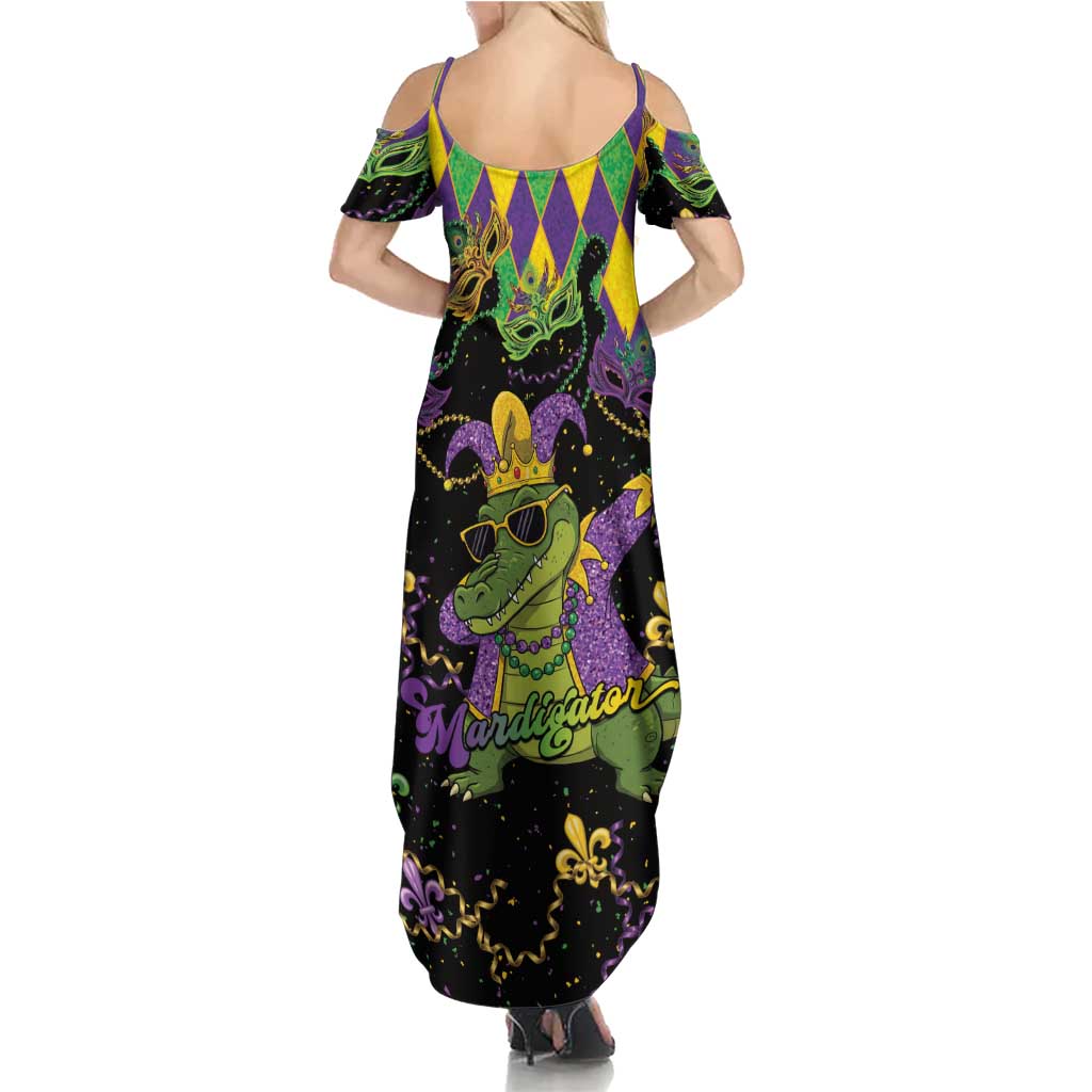 Mardi Gras Alligator Summer Maxi Dress Mardigator On Tuesdays We Wear Beads - Wonder Print Shop