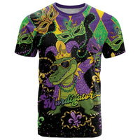 Mardi Gras Alligator T Shirt Mardigator On Tuesdays We Wear Beads - Wonder Print Shop