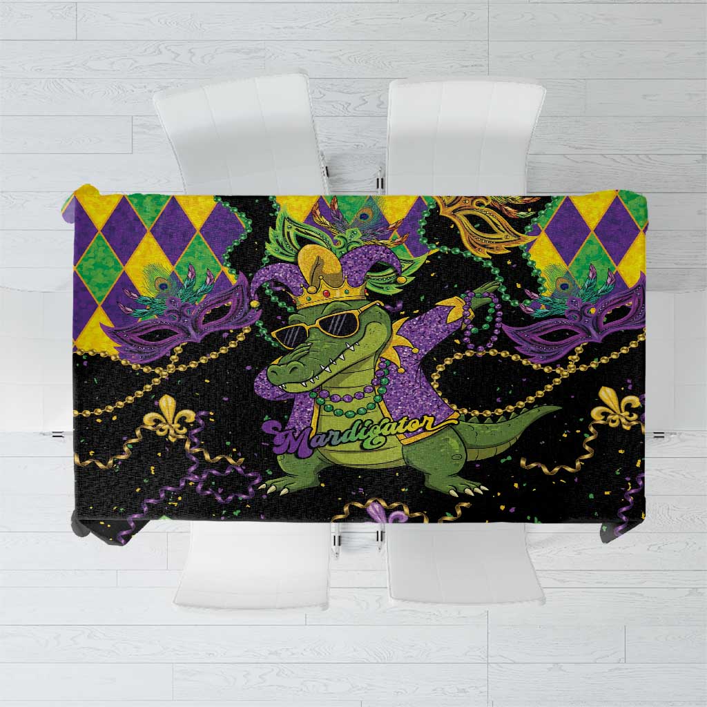Mardi Gras Alligator Tablecloth Mardigator On Tuesdays We Wear Beads - Wonder Print Shop