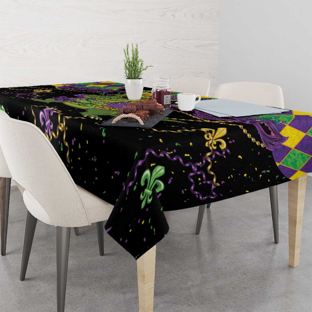 Mardi Gras Alligator Tablecloth Mardigator On Tuesdays We Wear Beads - Wonder Print Shop