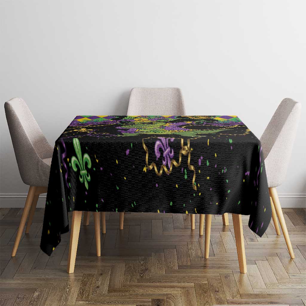 Mardi Gras Alligator Tablecloth Mardigator On Tuesdays We Wear Beads - Wonder Print Shop