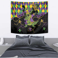 Mardi Gras Alligator Tapestry Mardigator On Tuesdays We Wear Beads - Wonder Print Shop