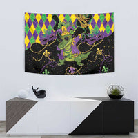 Mardi Gras Alligator Tapestry Mardigator On Tuesdays We Wear Beads - Wonder Print Shop