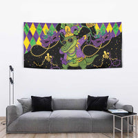 Mardi Gras Alligator Tapestry Mardigator On Tuesdays We Wear Beads - Wonder Print Shop