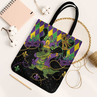 Mardi Gras Alligator Tote Bag Mardigator On Tuesdays We Wear Beads - Wonder Print Shop