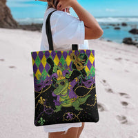 Mardi Gras Alligator Tote Bag Mardigator On Tuesdays We Wear Beads - Wonder Print Shop