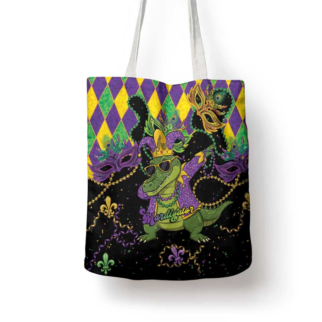 Mardi Gras Alligator Tote Bag Mardigator On Tuesdays We Wear Beads - Wonder Print Shop