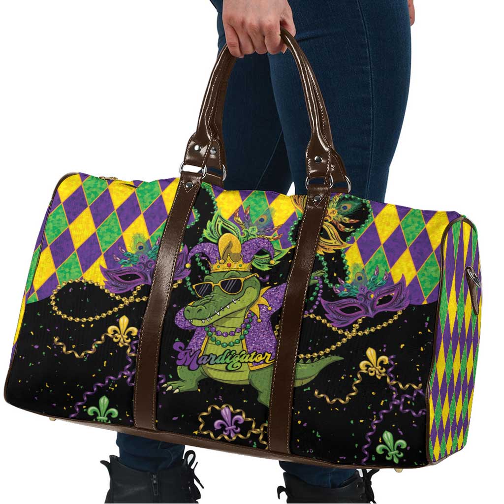 Mardi Gras Alligator Travel Bag Mardigator On Tuesdays We Wear Beads - Wonder Print Shop
