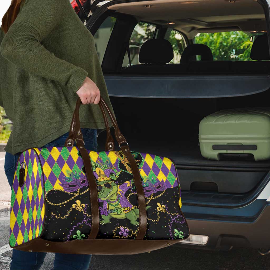 Mardi Gras Alligator Travel Bag Mardigator On Tuesdays We Wear Beads - Wonder Print Shop