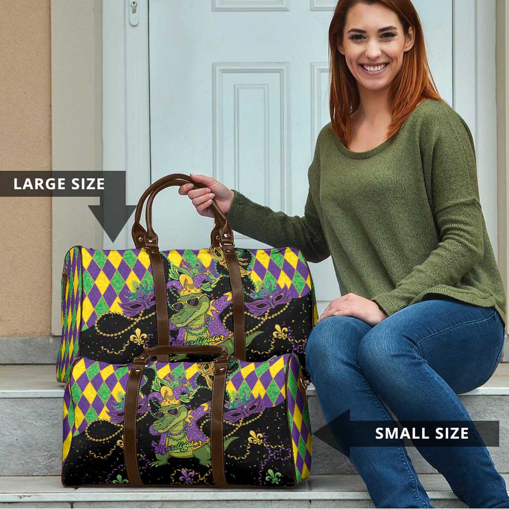 Mardi Gras Alligator Travel Bag Mardigator On Tuesdays We Wear Beads - Wonder Print Shop