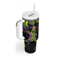 Mardi Gras Alligator Tumbler With Handle Mardigator On Tuesdays We Wear Beads - Wonder Print Shop