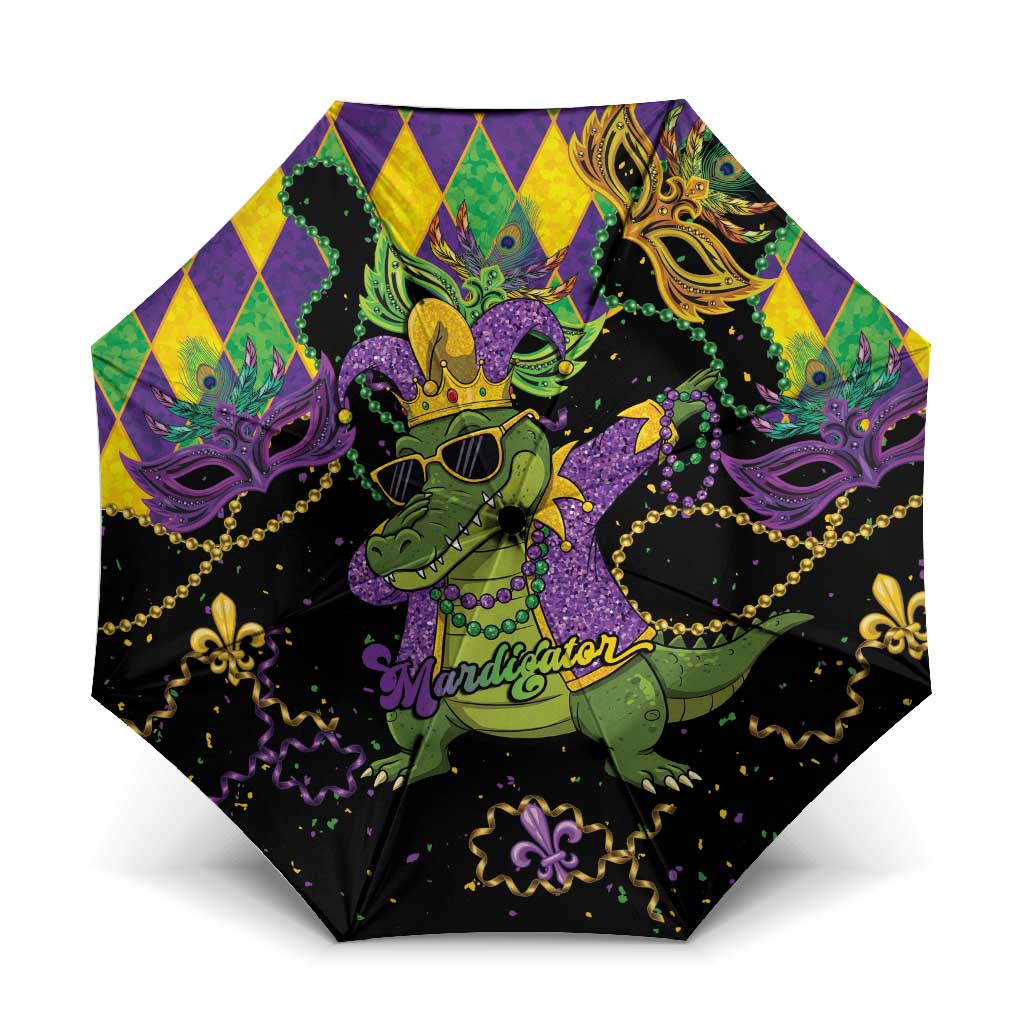 Mardi Gras Alligator Umbrella Mardigator On Tuesdays We Wear Beads - Wonder Print Shop
