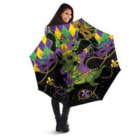 Mardi Gras Alligator Umbrella Mardigator On Tuesdays We Wear Beads - Wonder Print Shop