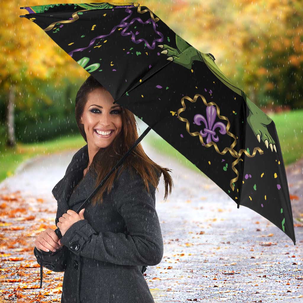 Mardi Gras Alligator Umbrella Mardigator On Tuesdays We Wear Beads - Wonder Print Shop