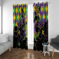 Mardi Gras Alligator Window Curtain Mardigator On Tuesdays We Wear Beads - Wonder Print Shop