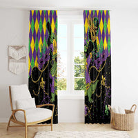 Mardi Gras Alligator Window Curtain Mardigator On Tuesdays We Wear Beads - Wonder Print Shop