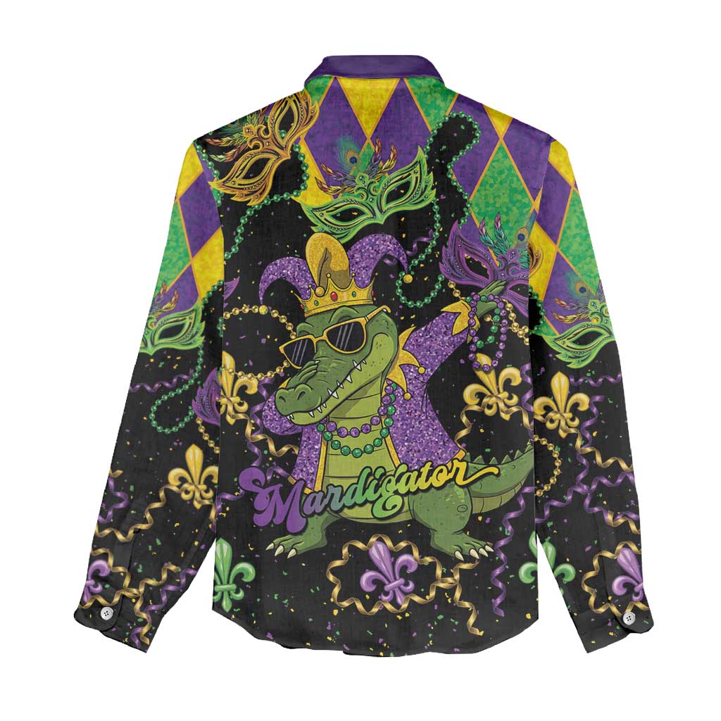Mardi Gras Alligator Women Casual Shirt Mardigator On Tuesdays We Wear Beads - Wonder Print Shop