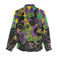 Mardi Gras Alligator Women Casual Shirt Mardigator On Tuesdays We Wear Beads - Wonder Print Shop