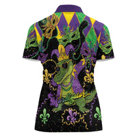 Mardi Gras Alligator Women Polo Shirt Mardigator On Tuesdays We Wear Beads - Wonder Print Shop