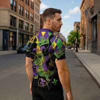 Mardi Gras Alligator Zipper Polo Shirt Mardigator On Tuesdays We Wear Beads - Wonder Print Shop