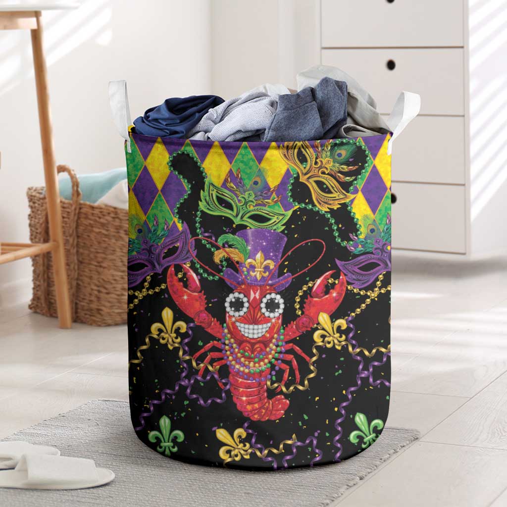 Mardi Gras Crawfish Laundry Basket On Tuesdays We Wear Beads - Wonder Print Shop