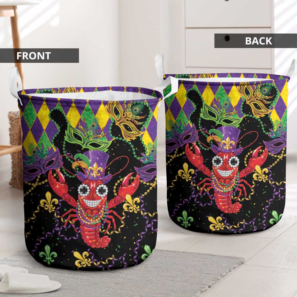 Mardi Gras Crawfish Laundry Basket On Tuesdays We Wear Beads - Wonder Print Shop