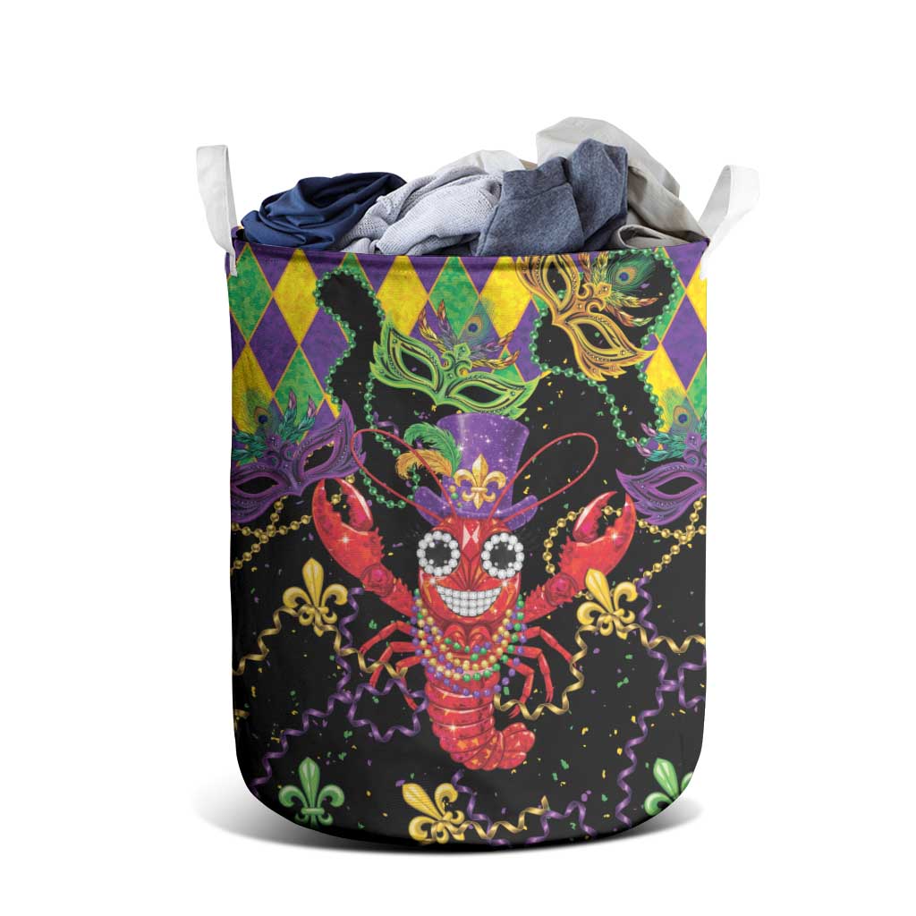 Mardi Gras Crawfish Laundry Basket On Tuesdays We Wear Beads - Wonder Print Shop
