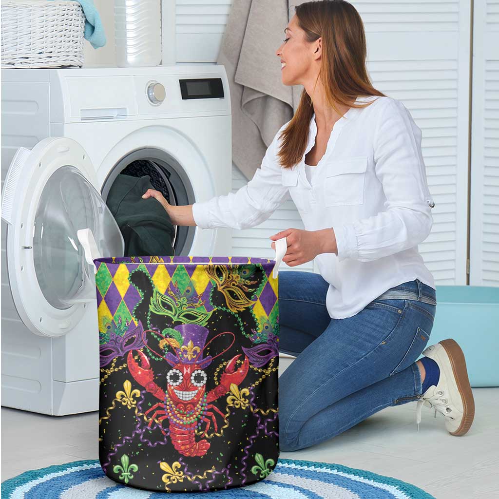 Mardi Gras Crawfish Laundry Basket On Tuesdays We Wear Beads - Wonder Print Shop