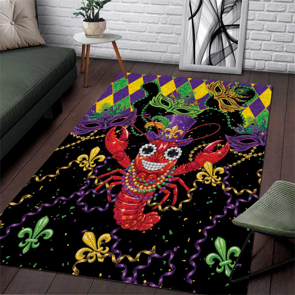 Mardi Gras Crawfish Area Rug On Tuesdays We Wear Beads - Wonder Print Shop