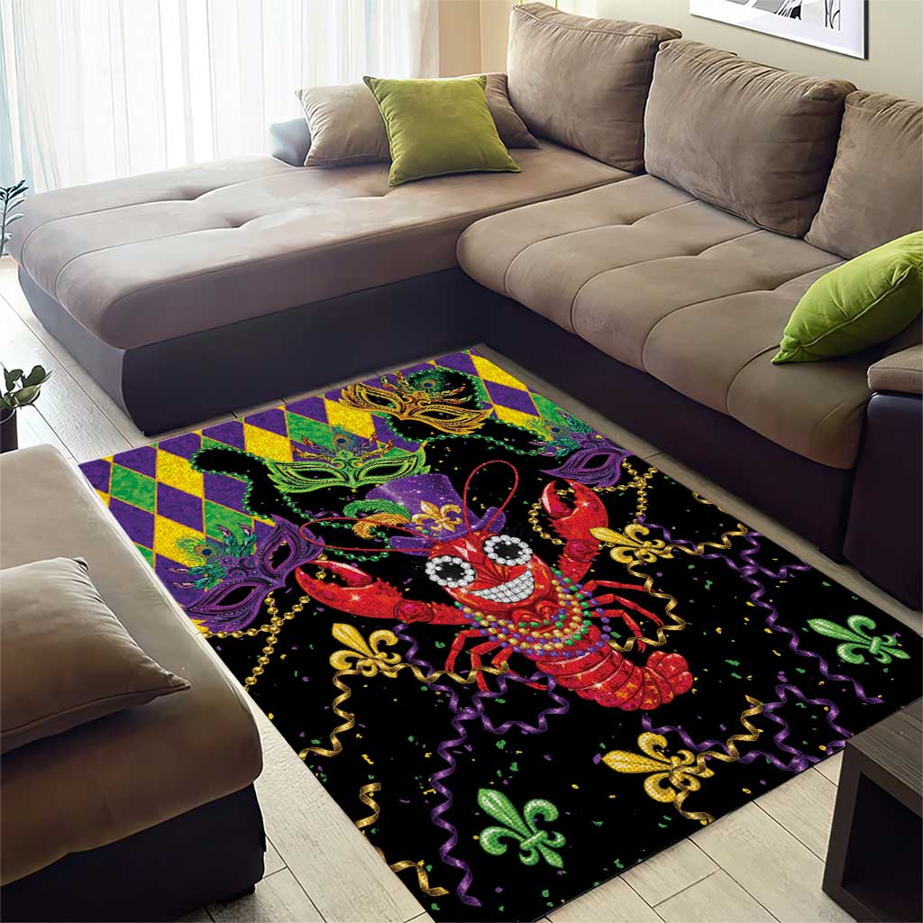 Mardi Gras Crawfish Area Rug On Tuesdays We Wear Beads - Wonder Print Shop