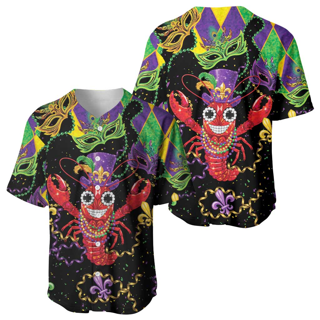 Mardi Gras Crawfish Baseball Jersey On Tuesdays We Wear Beads - Wonder Print Shop