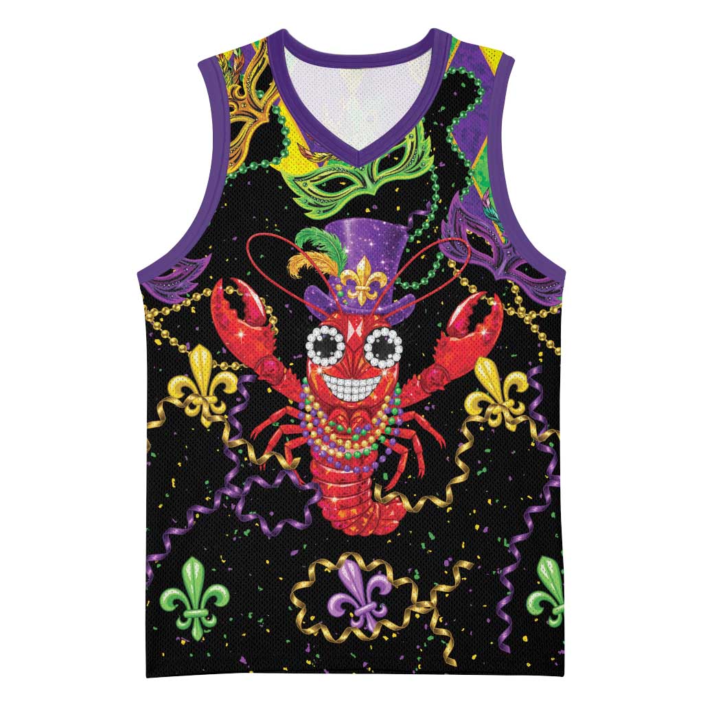 Mardi Gras Crawfish Basketball Jersey On Tuesdays We Wear Beads - Wonder Print Shop