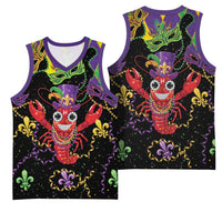 Mardi Gras Crawfish Basketball Jersey On Tuesdays We Wear Beads - Wonder Print Shop