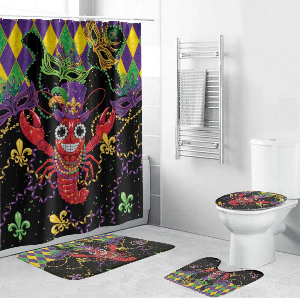 Mardi Gras Crawfish Bathroom Set On Tuesdays We Wear Beads - Wonder Print Shop