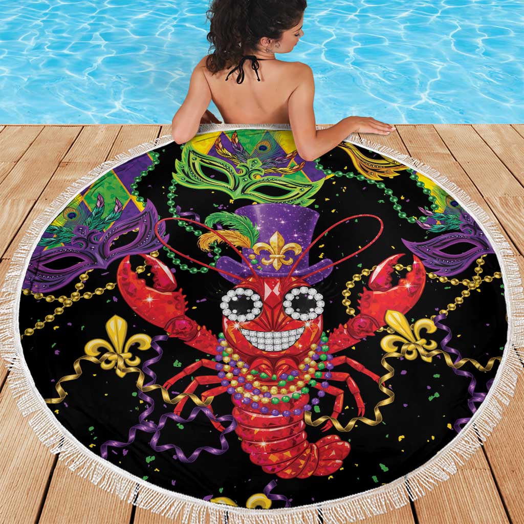 Mardi Gras Crawfish Beach Blanket On Tuesdays We Wear Beads - Wonder Print Shop