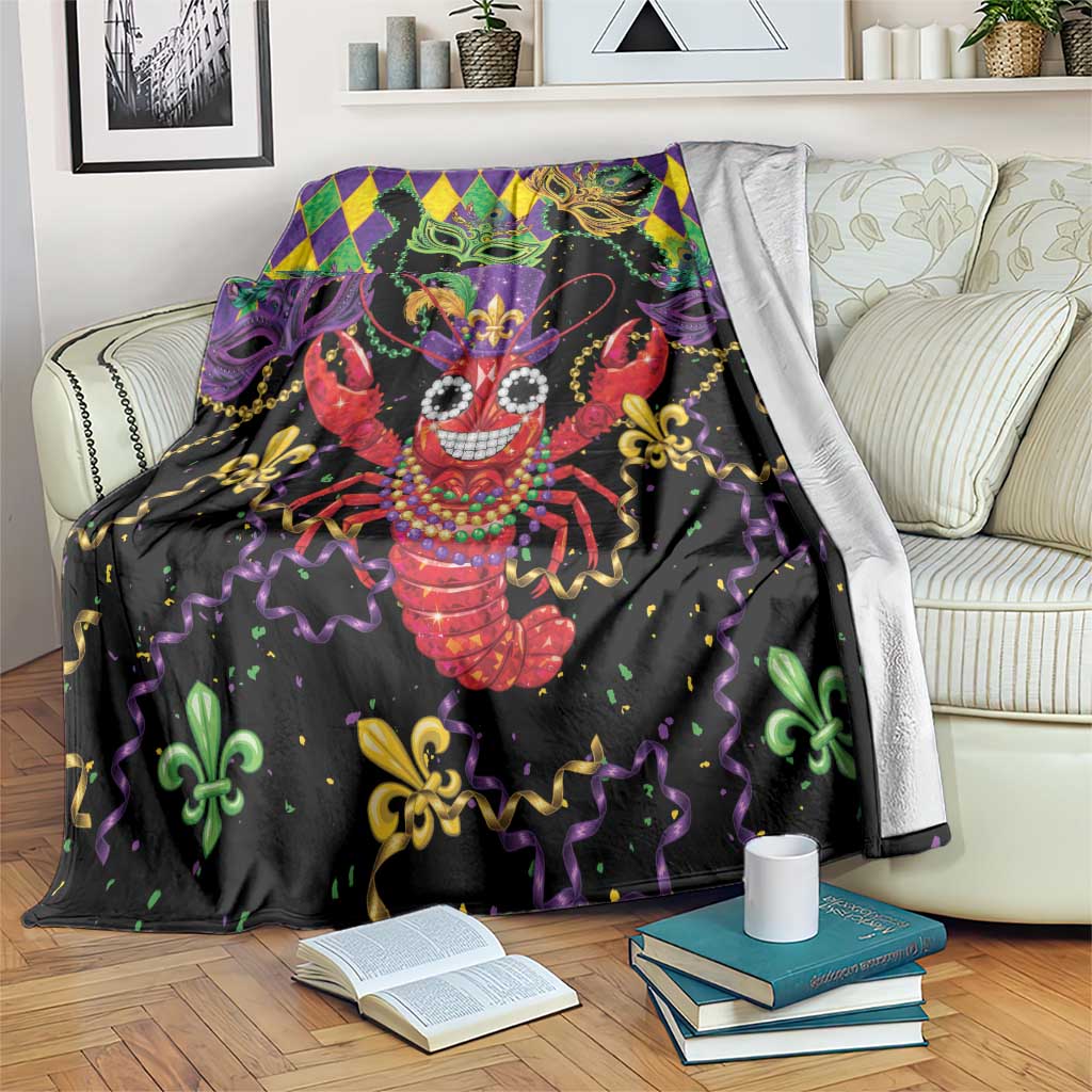 Mardi Gras Crawfish Blanket On Tuesdays We Wear Beads - Wonder Print Shop