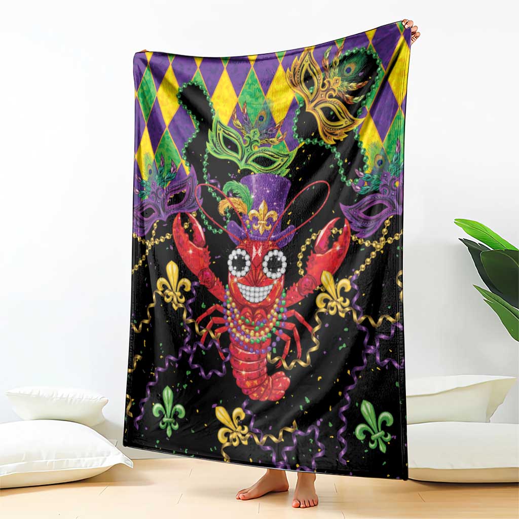 Mardi Gras Crawfish Blanket On Tuesdays We Wear Beads - Wonder Print Shop