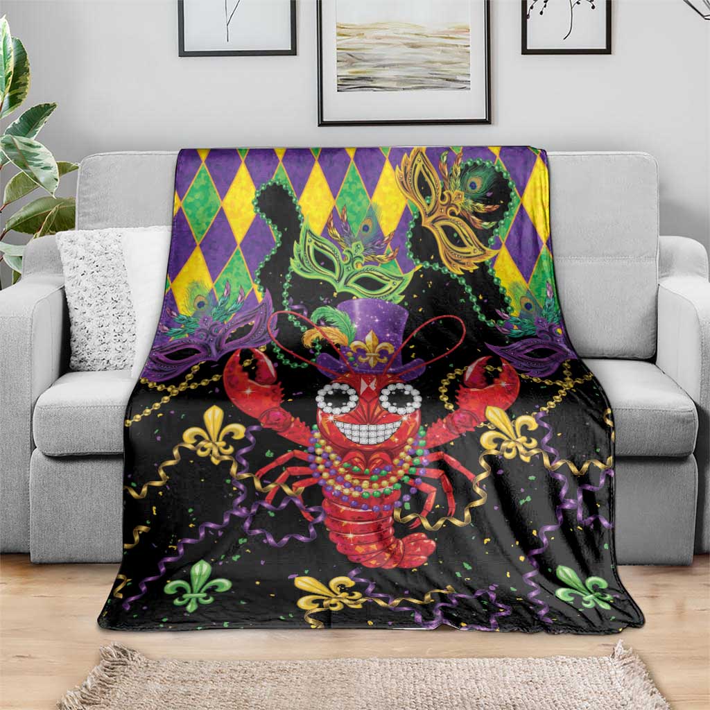 Mardi Gras Crawfish Blanket On Tuesdays We Wear Beads - Wonder Print Shop