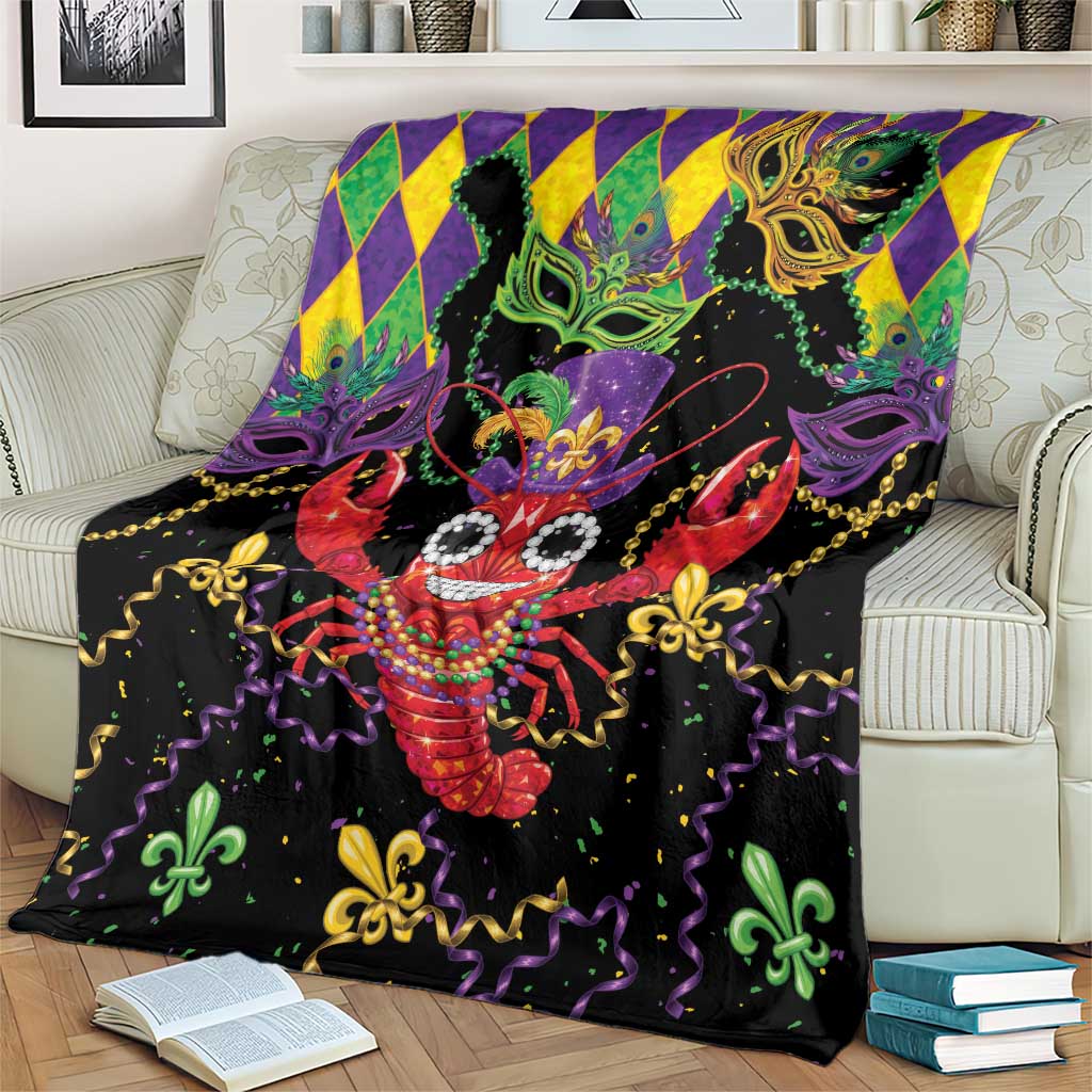 Mardi Gras Crawfish Blanket On Tuesdays We Wear Beads - Wonder Print Shop