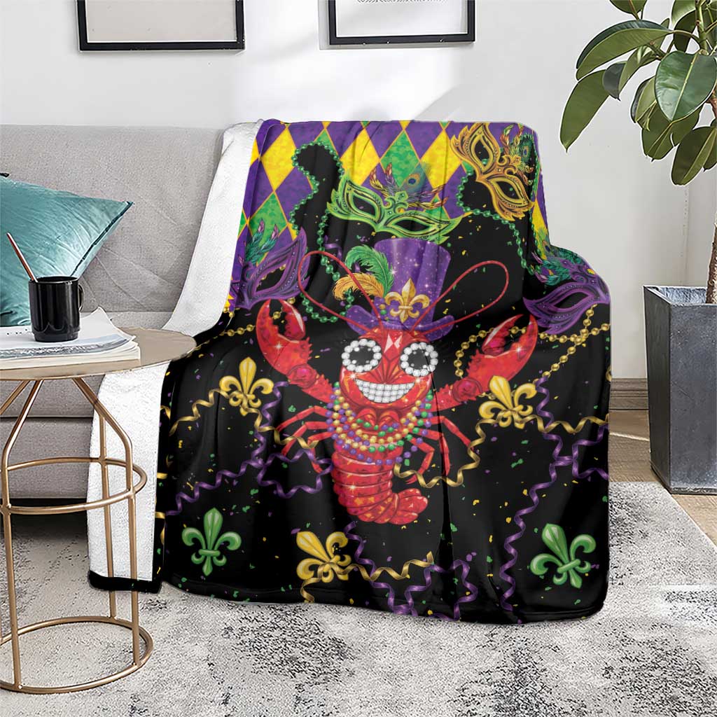 Mardi Gras Crawfish Blanket On Tuesdays We Wear Beads - Wonder Print Shop